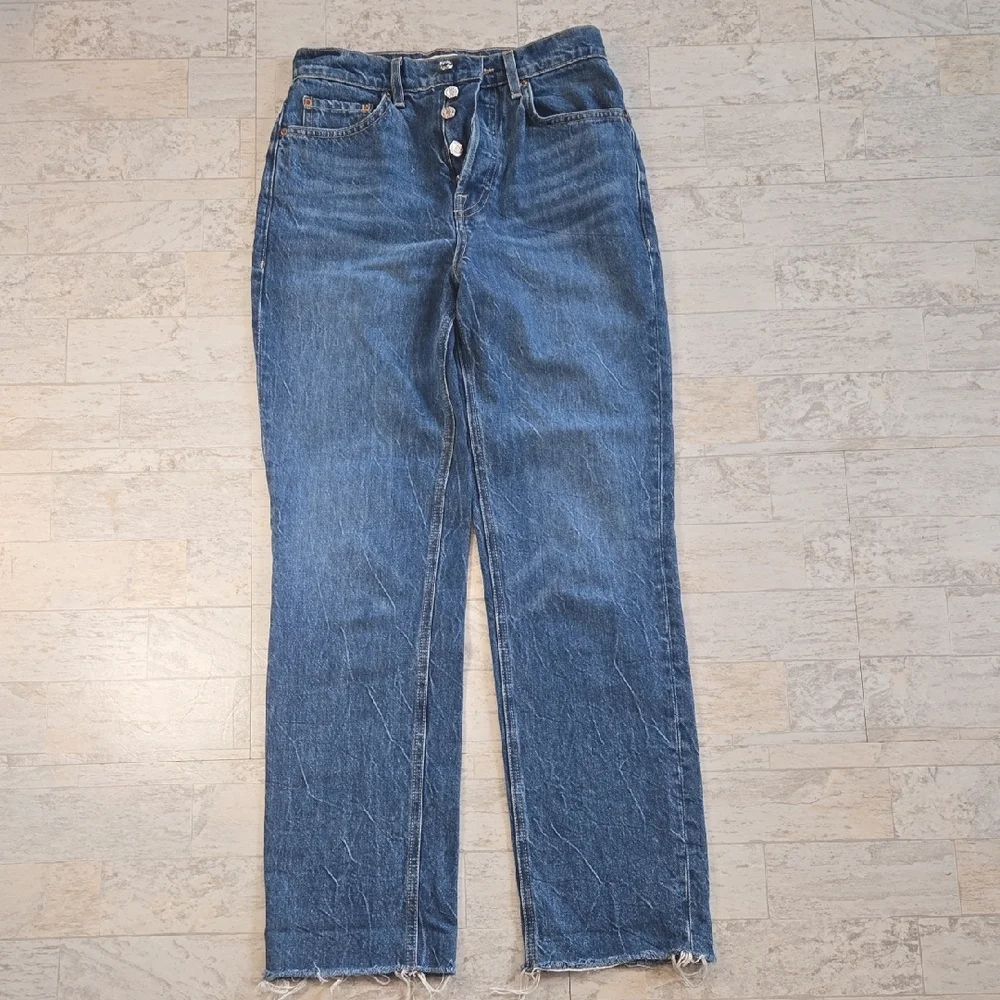 GRLFRND The Cassidy Straight Leg Blue Jeans Size 25 - Picture 1 of 16